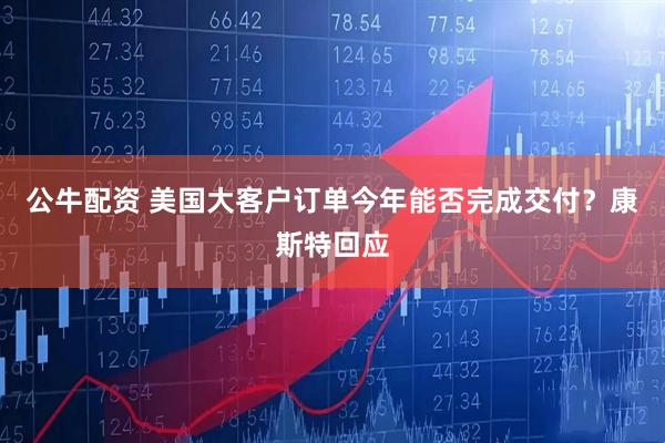 公牛配资 美国大客户订单今年能否完成交付？康斯特回应